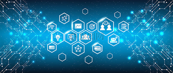 科技信息技術(shù)線條藍色背景