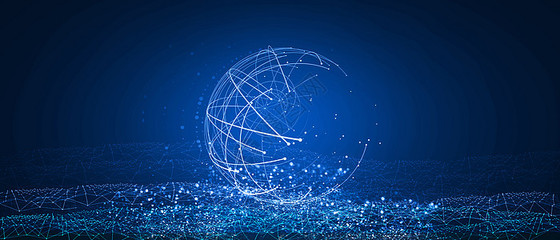 科技線條球信息技術藍色背景